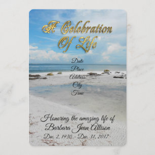 Celebration of Life invitation Beach