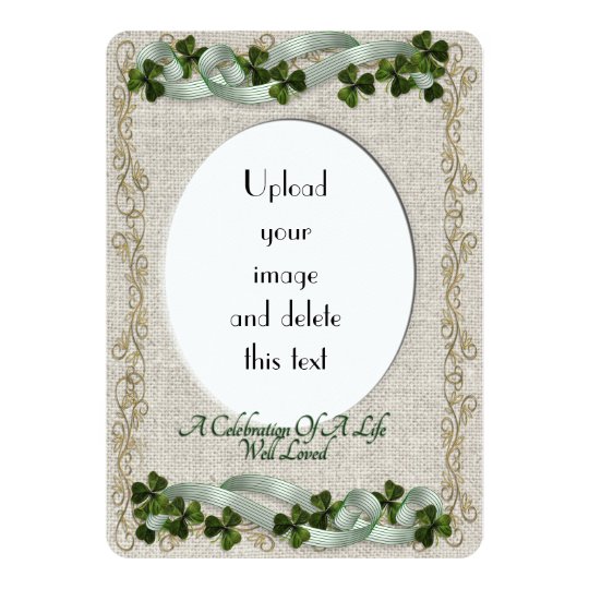 Celebration of life Invitation Irish theme