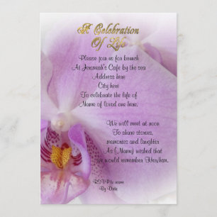 Celebration of life Invitation orchid