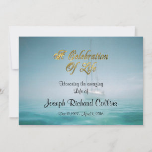 Celebration of life Invitation sailboat