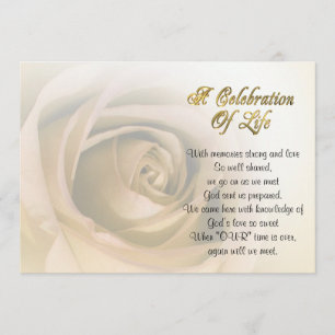 Celebration of life Invitation sepia rose