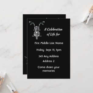 Celebration of Life Invite Motorcycle Biker 