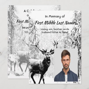 Celebration of Life Invite Stag Deer Wildlife 