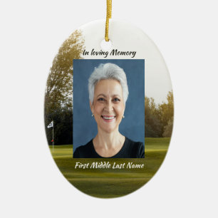 Celebration of Life Keepsake Golf Course Golfing  Ceramic Ornament