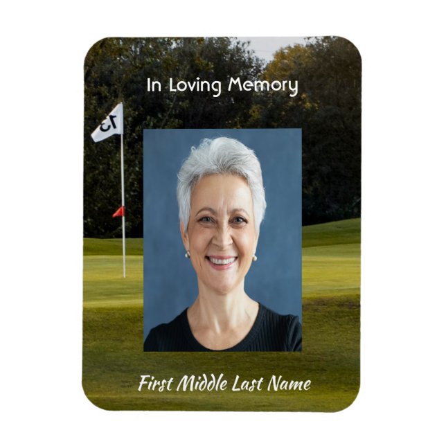 Celebration of Life Keepsake Golf Course Golfing  Magnet (Vertical)