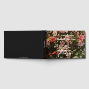 Celebration of Life, Many Flowers Boho Chic Floral Guest Book