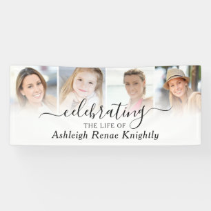 Celebration of Life Memorial 4 Photo Script Banner