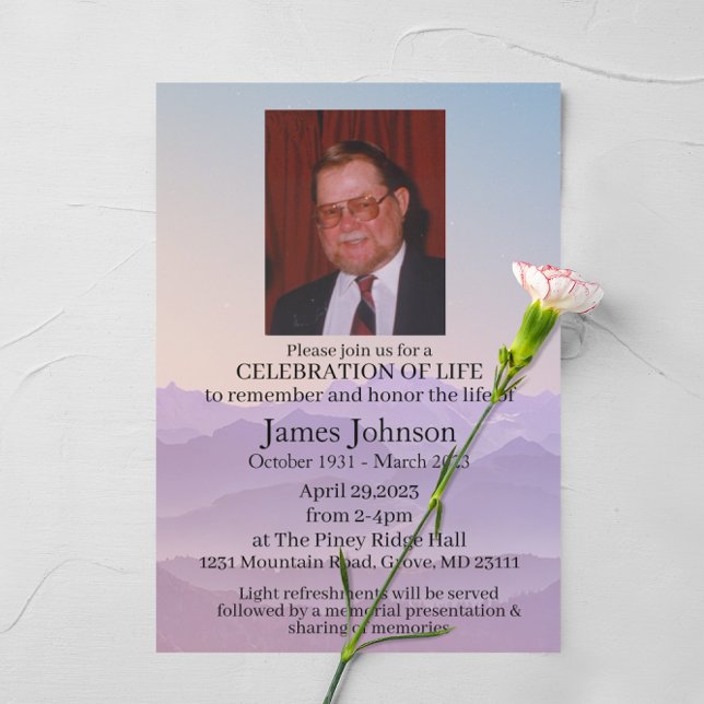 Celebration of Life Memorial Funeral Invitation (Creator Uploaded)