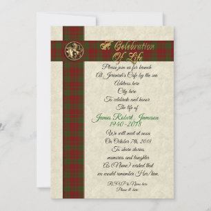 Celebration of life memorial invitation for man