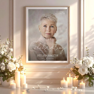 Celebration of Life, Memorial Photo Poster for Mom
