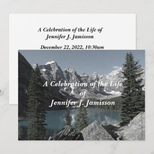 Celebration of Life Memorial Service Mountain Lake Invitation