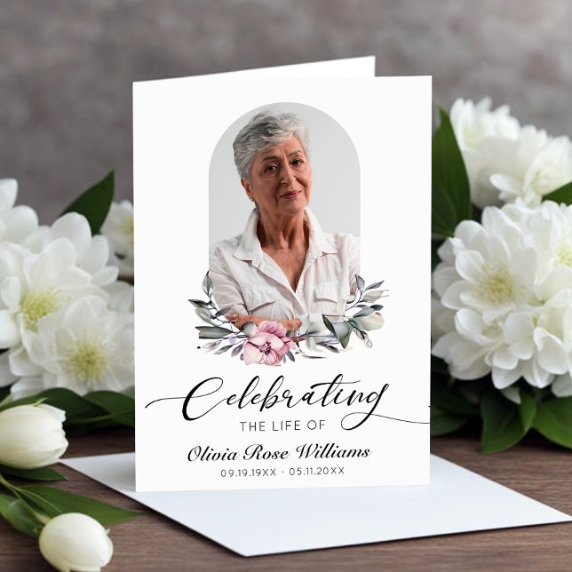 Celebration Of Life Modern Photo Funeral Memorial Program (Creator Uploaded)