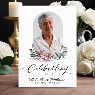 Celebration Of Life Modern Photo Funeral Memorial  Program