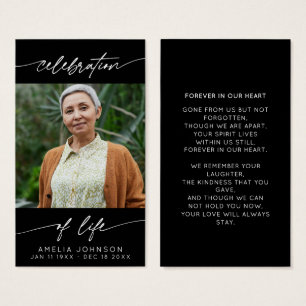 Celebration of Life Modern Script Photo Funeral 
