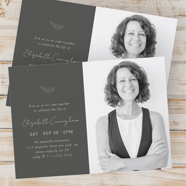 Celebration of Life Modern Simple Minimalist Photo Invitation (Creator Uploaded)