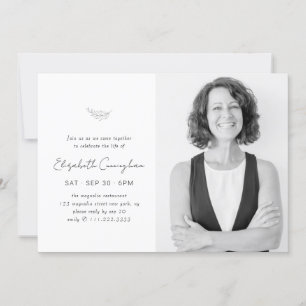 Celebration of Life Modern Simple Minimalist Photo Invitation