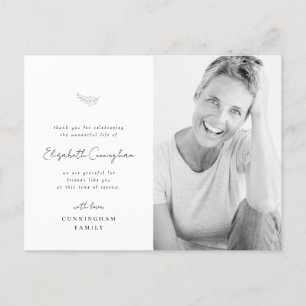 Celebration of Life Modern Simple Minimalist Photo Postcard