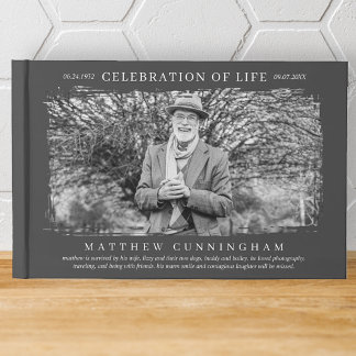 Celebration of Life Modern Simple Photo Guest Book