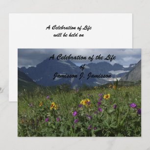 Celebration of Life Mountain Wildflower Scenery Invitation