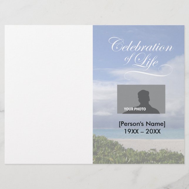 Celebration of Life Ocean Memorial Program (Front)