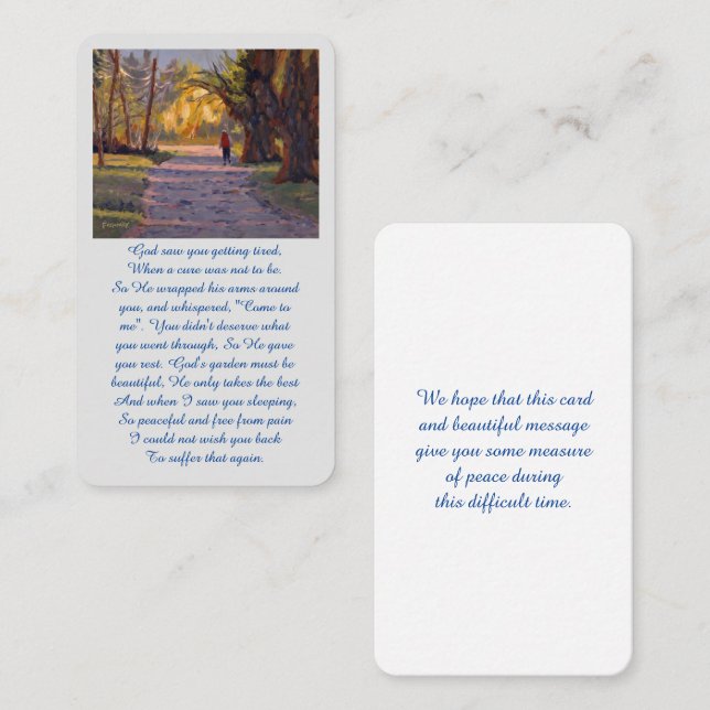 Celebration of Life Oil Painting Memorial Card (Front/Back)