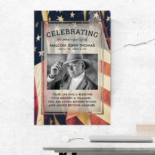 Celebration of Life Patriotic Photo Memorial Poster