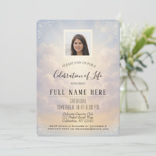 Celebration of Life - Peaceful Clouds Invitation