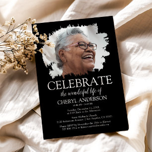 Celebration of Life Personalized Photo Memorial Invitation