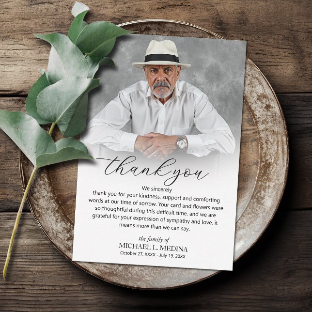 Celebration of Life Photo DOWNLOAD Thank You Card (Celebration of Life photo INSTANT DOWNLOAD and/or PRINTED photo thank you cards 3.5" x 5" or larger)