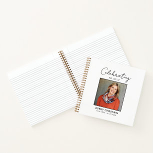 Celebration Of Life Photo Funeral Memorial Notebook