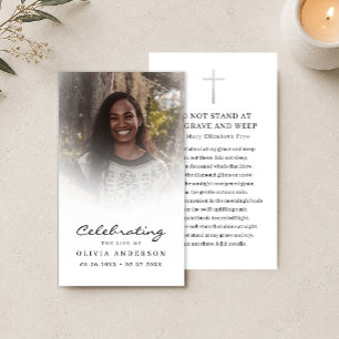 Celebration of Life Photo Funeral Prayer Card