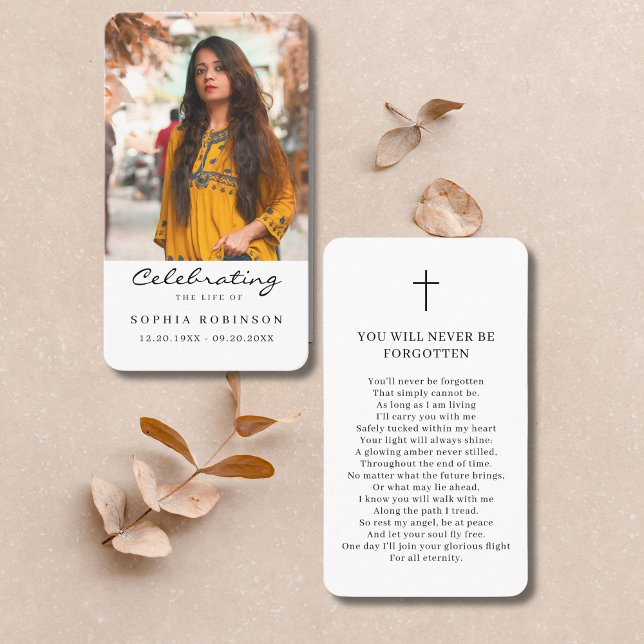 Celebration of Life Photo Funeral Prayer Card (Creator Uploaded)