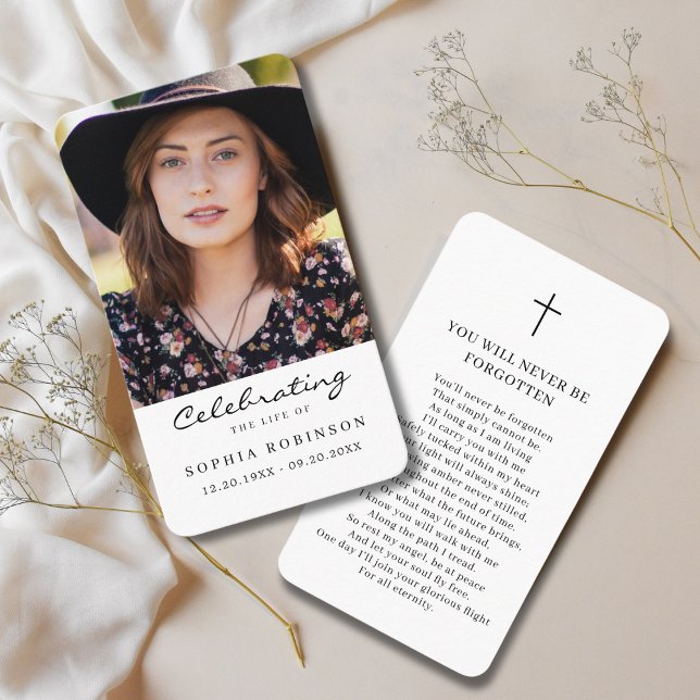 Celebration of Life Photo Funeral Prayer Card (Creator Uploaded)