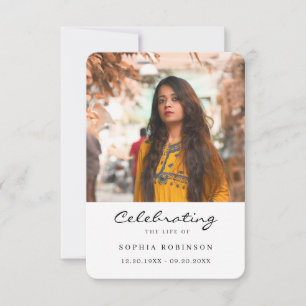 Celebration of Life Photo Funeral Prayer Card