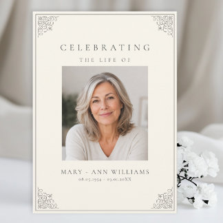 Celebration of Life Photo Funeral Sympathy Card