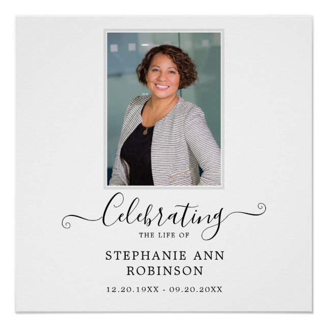 Celebration of Life Photo Funeral Welcome  Poster (Front)