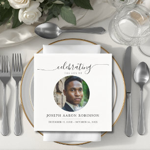 Celebration of Life Photo Memorial Funeral  Napkin