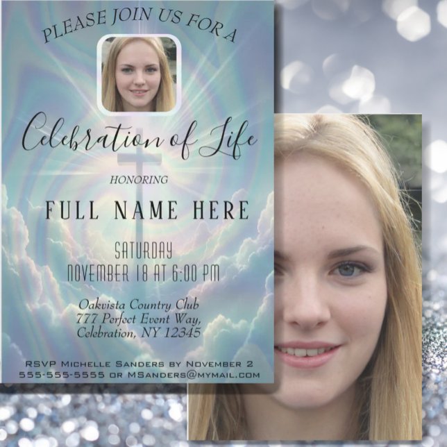 Celebration of Life - Photo Memorial Invitation (Creator Uploaded)