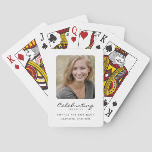 Celebration of Life Photo Memorial Keepsake Playing Cards