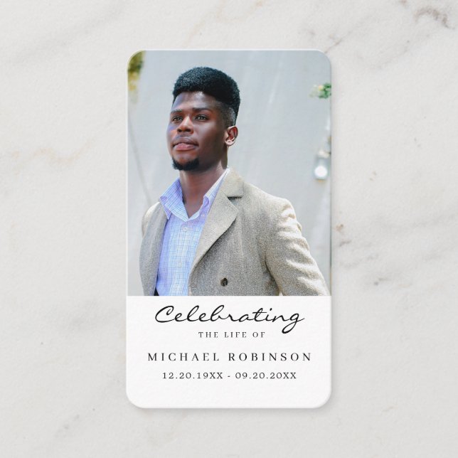 Celebration of Life Photo Memorial Prayer Card (Front)