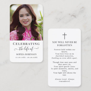 Celebration of Life Photo Memorial Prayer Card