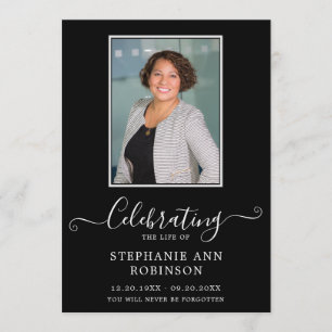 Celebration of Life Photo Order of Service Black Program