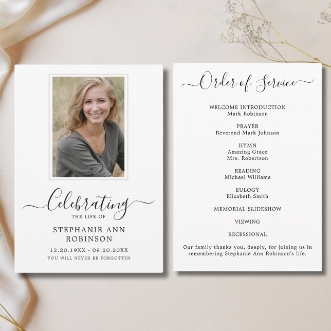 Celebration of Life Photo Order of Service Program (Creator Uploaded)