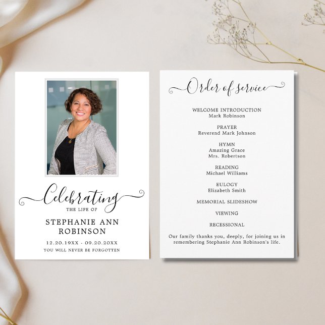 Celebration of Life Photo Order of Service Program (Creator Uploaded)