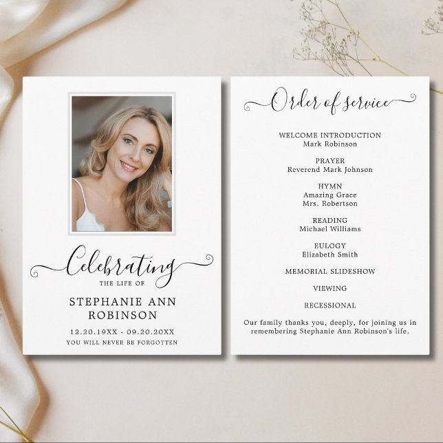 Celebration of Life Photo Order of Service Program (Creator Uploaded)