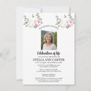 Celebration of Life Photo Pumpkin Fall Funeral  Invitation