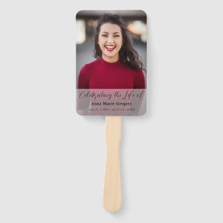 Celebration of Life Photo Simple Memorial Funeral Hand Fan