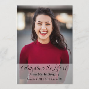 Celebration of Life Photo Simple Memorial Funeral Program