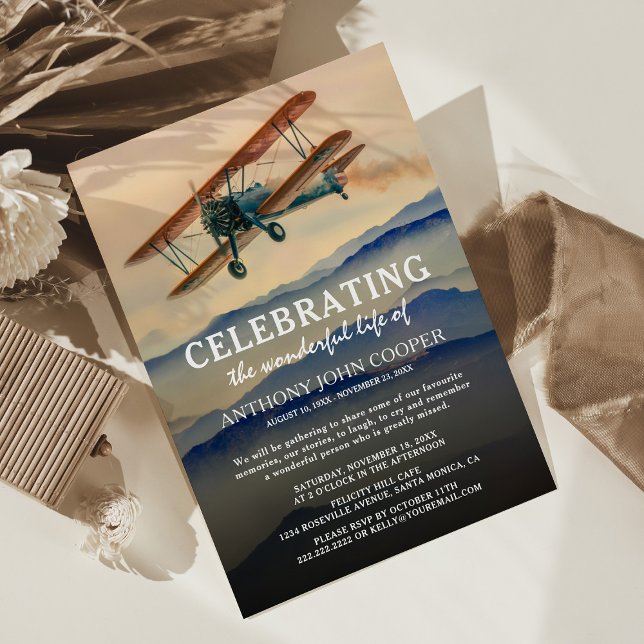 Celebration of Life | Pilot Funeral Memorial Invitation (Creator Uploaded)
