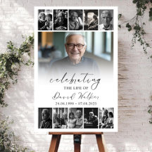Celebration of Life Poster Funeral Photo Collage 